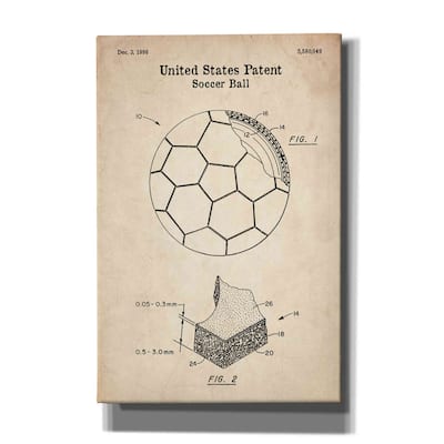 Epic Graffiti 'Soccer Ball Blueprint Patent Parchment' Canvas Wall Art