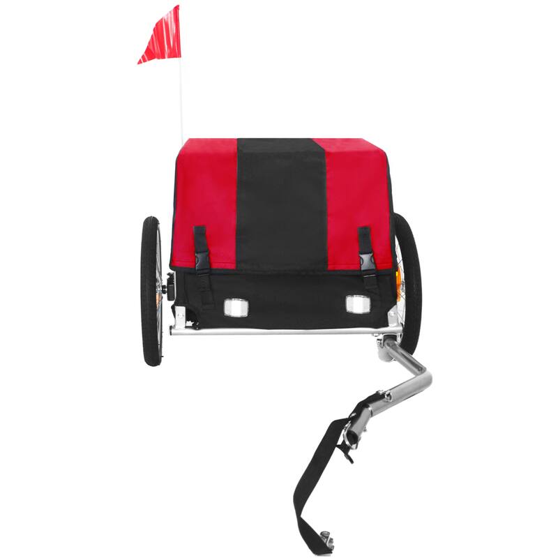 Heavy-Duty Bike Cargo Trailer - 88lb Capacity, 16" All-Terrain Wheels with Removable Waterproof Cover, Red & Black