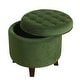 preview thumbnail 3 of 11, Carbon Loft Hackback Velvet Forest Green Round Storage Ottoman