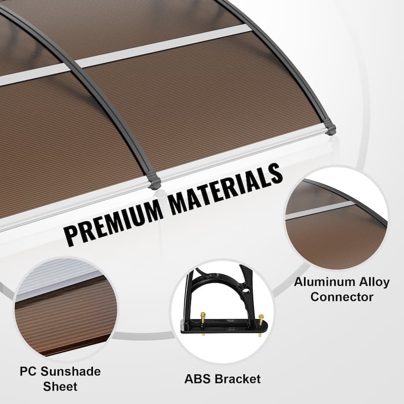 Brown Outdoor Window Door Awning Canopy Exterior with Aluminum Connector