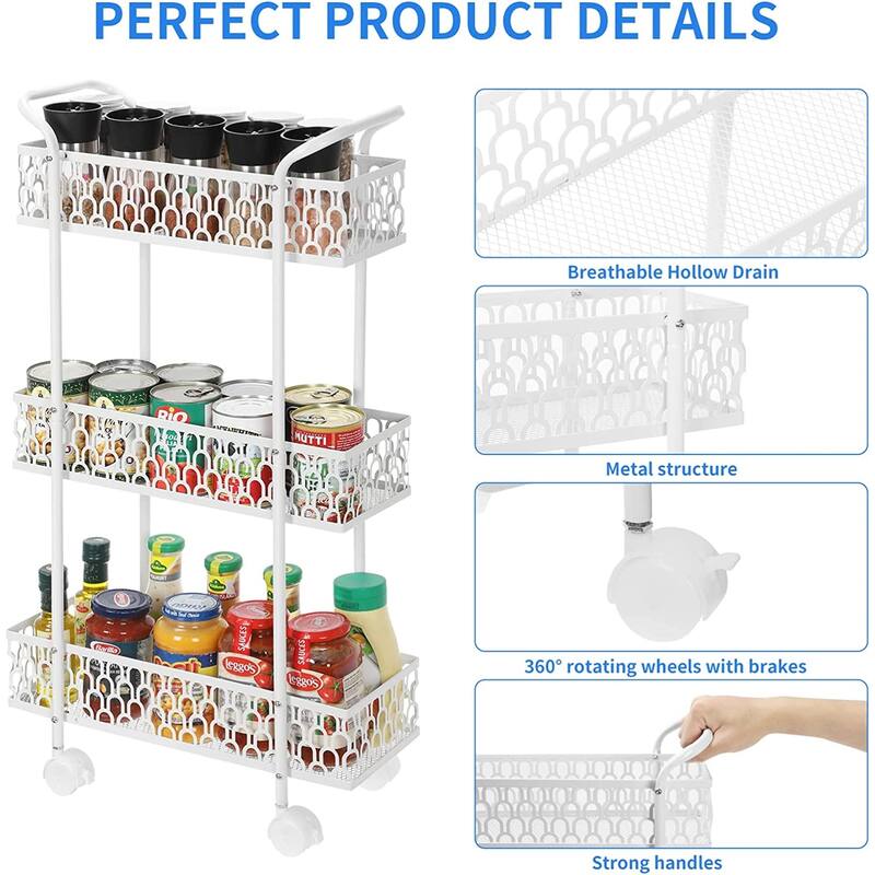 Slim Storage Cart with Wheels