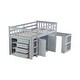 preview thumbnail 24 of 22, Twin Loft Bed w/Storage, Drawer, Shelf, Pull-Out Desk, Rubber Wood Frame, Safety Guardrail Included.