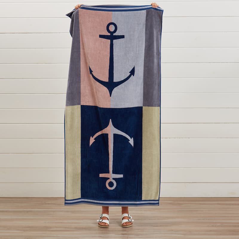 Linery & Co. 100% Cotton Jacquard 2 Pack Summer Beach Towels