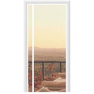 Shatex 36 in. x 82 in. White Fiberglass Magnetic Screen Door Side Opening