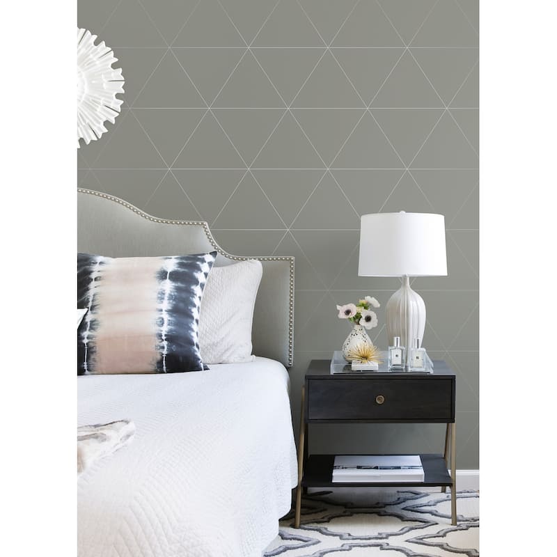 A-Street Prints Twilight Silver Geometric Wallpaper