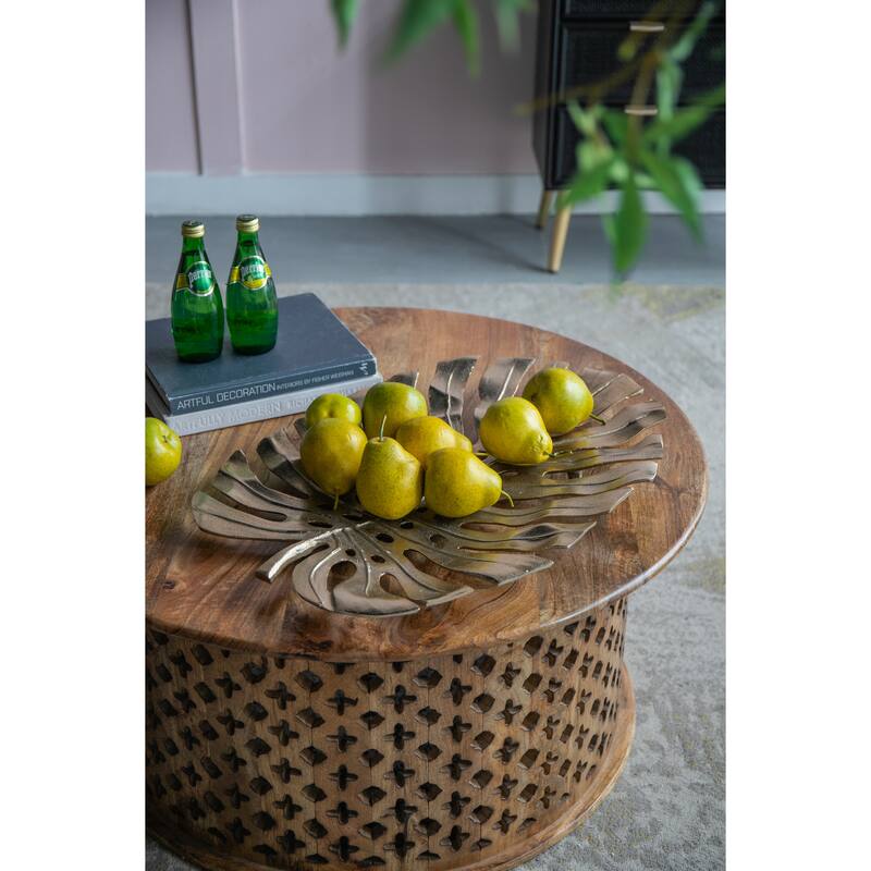 Modern Monstera Leaf Metal Wall Decor Home Decorative Plate with Bright Gold for Living Room Entrance Wall