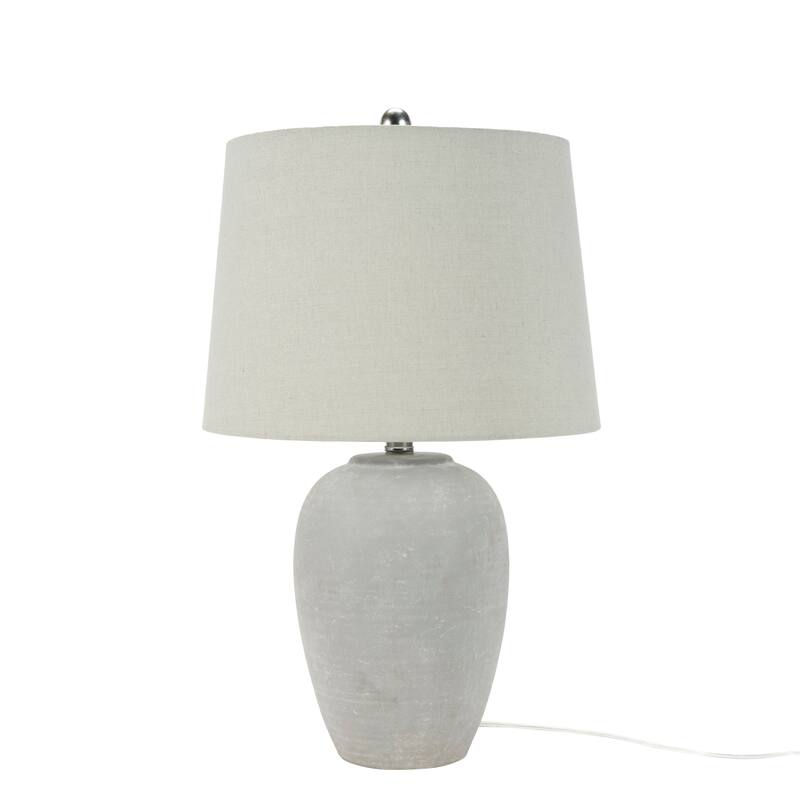 Nourison 23" Unglazed Ceramic Jar Table Lamp - Grey