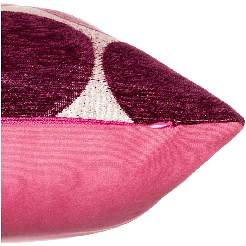 Violet Linen Chenille Candy Circle Spots Pattern Decorative Cushion Cover