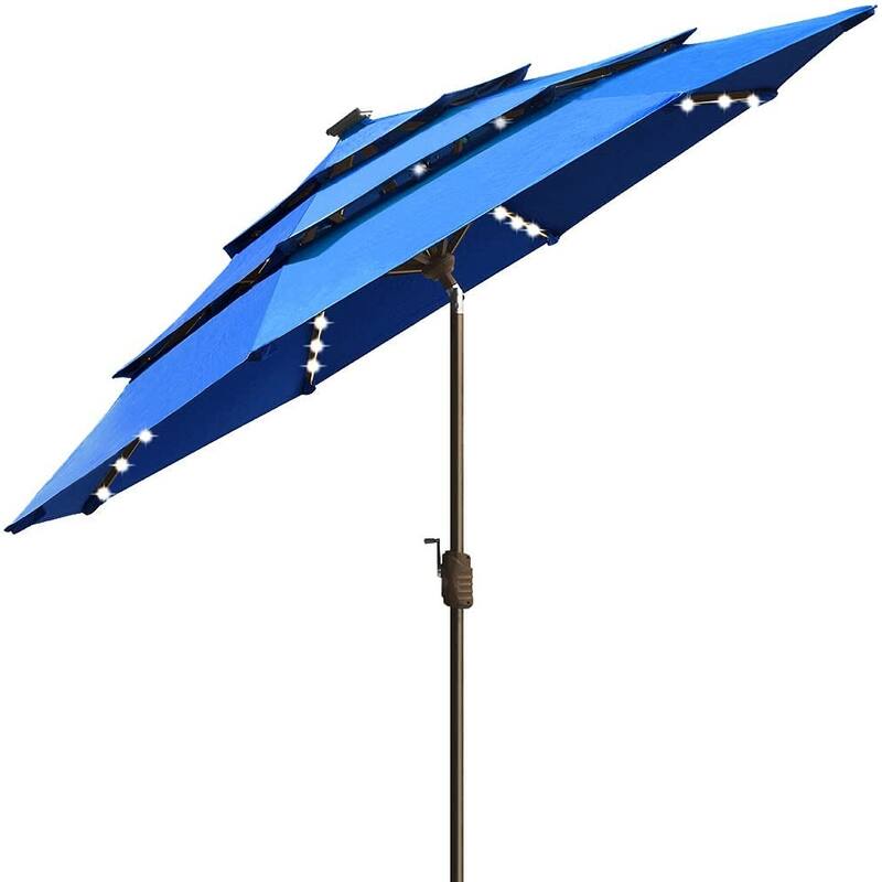 Tradesparker Multicolor Sunbrella 9ft/10x6.5ft Patio Market Outdoor Table Umbrella