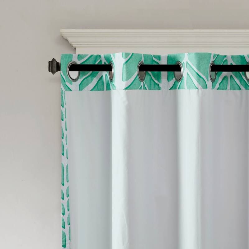 Intelligent Design Kennedy Printed Lined Total Blackout Single Window Curtain Panel