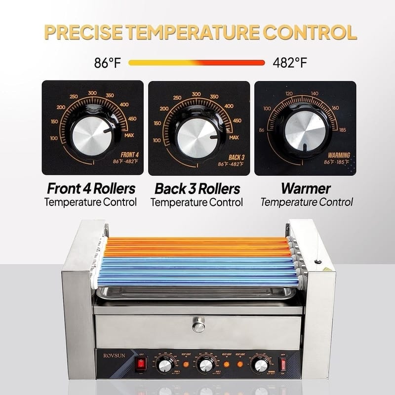 Electric Stainless-Steel Hot Dog Grill Cooker Machine