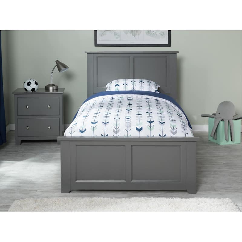 Luxury Platform Bed with Trundle - Twin Size, Matching Footboard, Cozy Bedroom Furniture