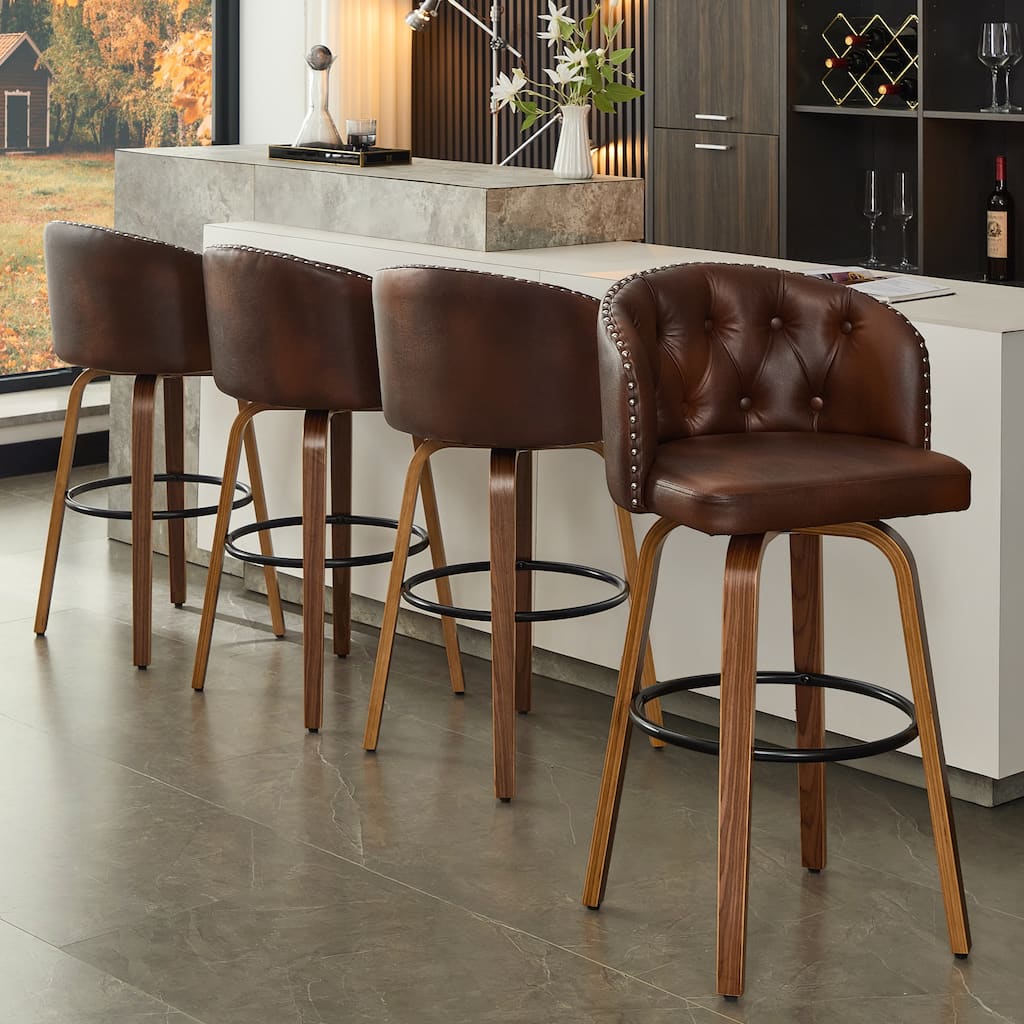 25.5"/28" Faux Leather Swivel Counter or Bar Height Stools