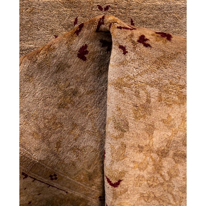Overdyed One-of-a-Kind Hand-Knotted Runner Rug - Beige - 3' 0" x 14' 1"