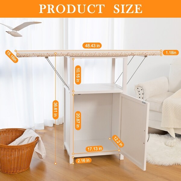 Deluxe Ironing Board with Storage Cabinet, Perfect for Small