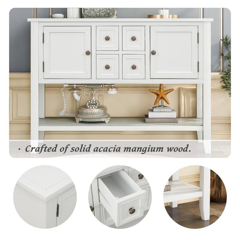 46" Console Sofa Table Sideboard with Storage Drawers Cabinets & Shelf