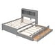 preview thumbnail 4 of 10, Full Size Bed Frame with Trundle, Drawers, and USB Ports for Modern Spaces, Grey