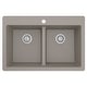 preview thumbnail 38 of 74, Karran 33" Top Mount Double Equal Bowl Quartz Kitchen Sink Kit - 33" x 22" x 9"