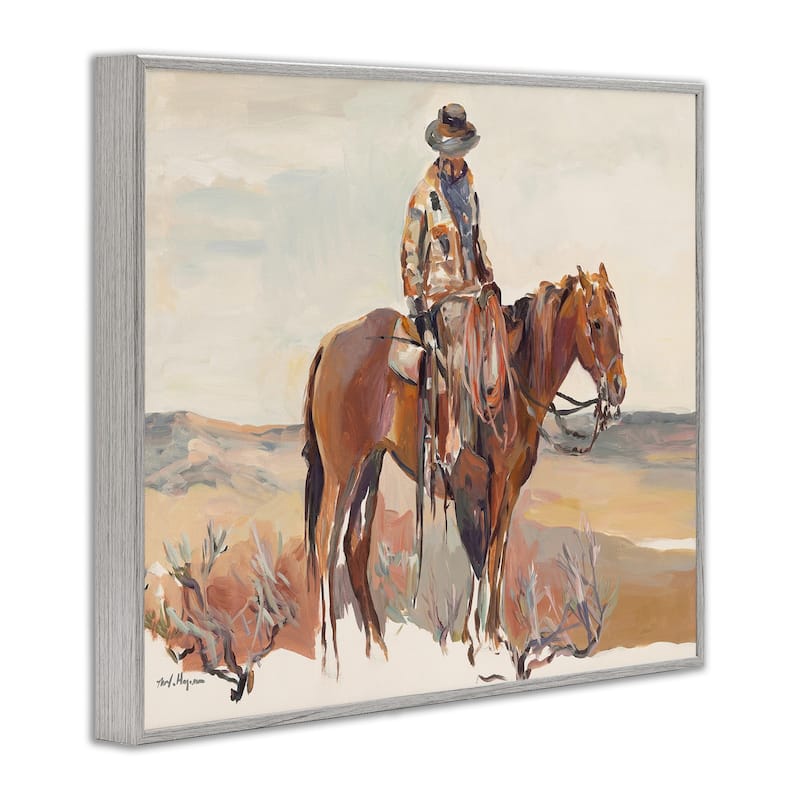 Stupell Cowboy Fields And Farm Western Painting Framed Wall Art