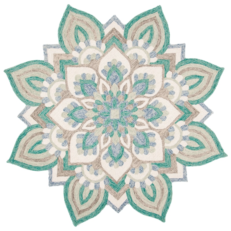 SAFAVIEH Handmade Novelty Amelie Flower Wool Rug