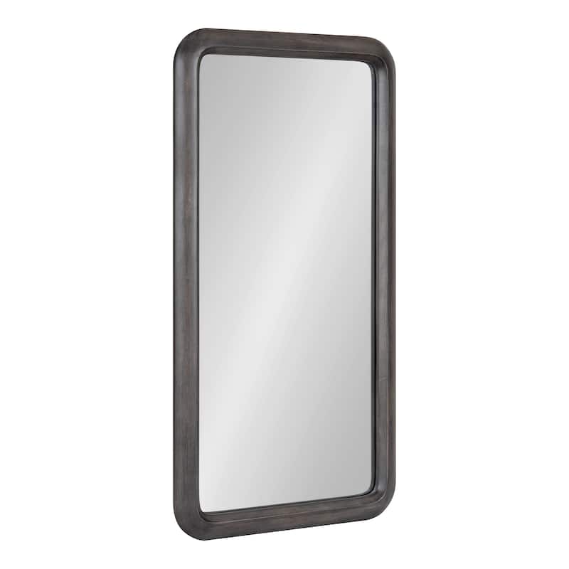 Kate and Laurel Pao Framed Wood Wall Mirror - 17x32 - Gray