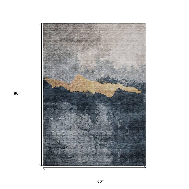 HomeRoots Abstract Transitional Rectangle Outdoor Rug
