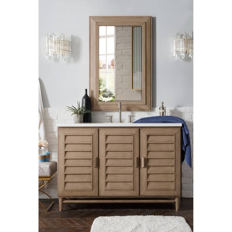James Martin Vanities Portland 48" Single Vanity, Whitewashed Walnut