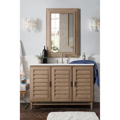 James Martin Vanities Portland 48" Single Vanity, Whitewashed Walnut