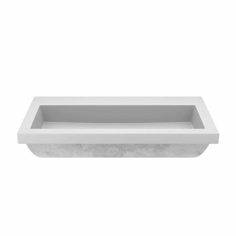 36" NativeStone Trough Drop-in Rectangular Bathroom Sink - 36" x 19" x 5"