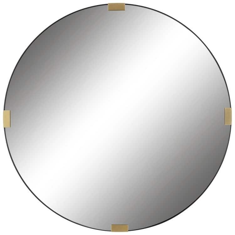 Uttermost 09882 CLIP 42-1/2" Diameter Circular Framed Bathroom Mirror