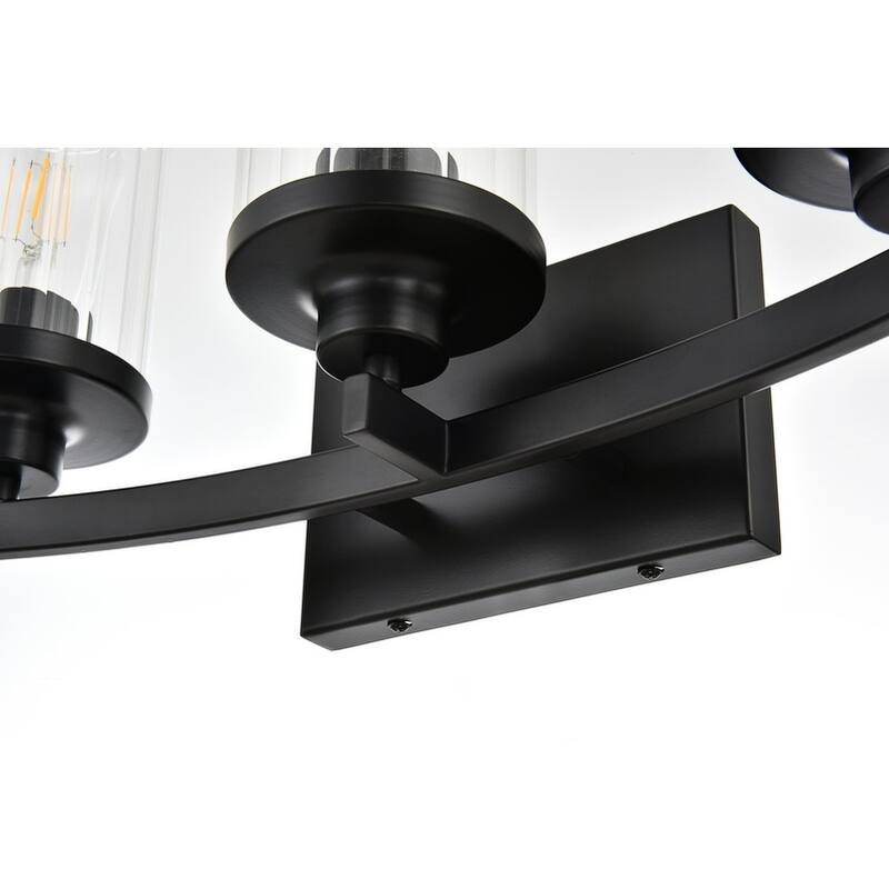 Silvia 1 Light Black and Clear Bath Sconce