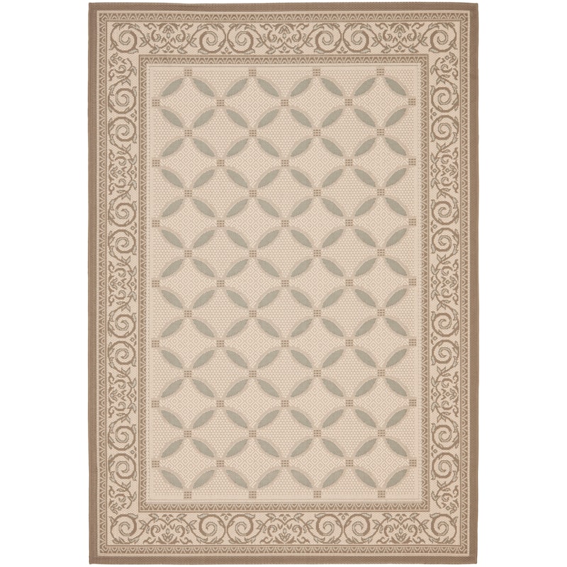 SAFAVIEH Courtyard Zennur Indoor/ Outdoor Waterproof Patio Backyard Rug - Beige - 6'7" x 9'6"