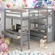 preview thumbnail 14 of 22, Modern Twin Size Loft Bed With Built-in Desk With Two Drawers And Storage Shelves And Drawers,For Bedroom