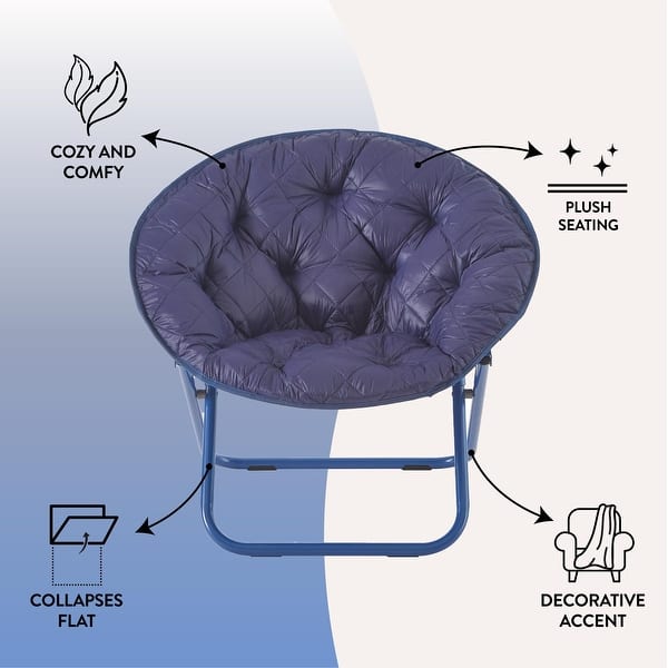 dimension image slide 1 of 2, Urban Lifestyle Quilted Folding Saucer Chair