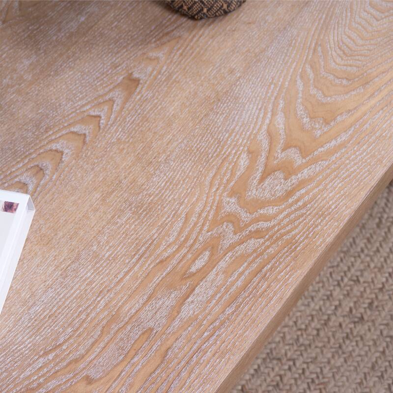 Rectangular Coffee Table with Ornate Carved Side Panels