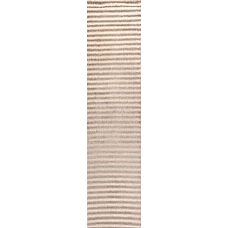 JONATHAN Y Athens Modern Minimalist Pinstripe High-Low Rug - 2 X 8 - White/Gold