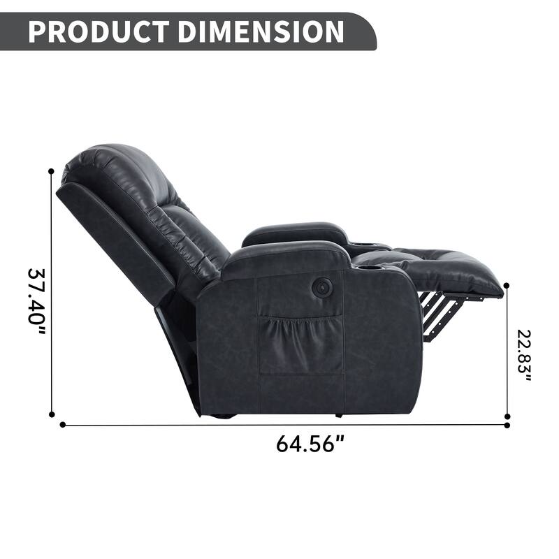 PU Infinite Position Up to 350 LBS Power Lift Recliner Chair for Elderly, Heavy Duty Motion Mechanism
