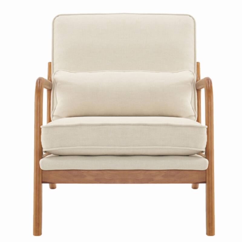 Oak Armrest Oak Upholstered Single Lounge Chair Indoor Lounge Chair - 25.59"L x 29.53"W x 31.89"H