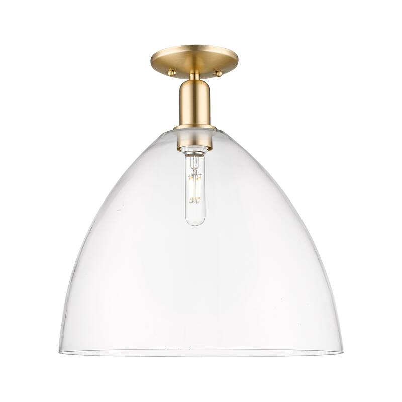 Innovations Lighting Endless Possibilities Arcadia - Bristol - 1 Light 16" Semi-Flush Mount - Clear/Champagne Bronze