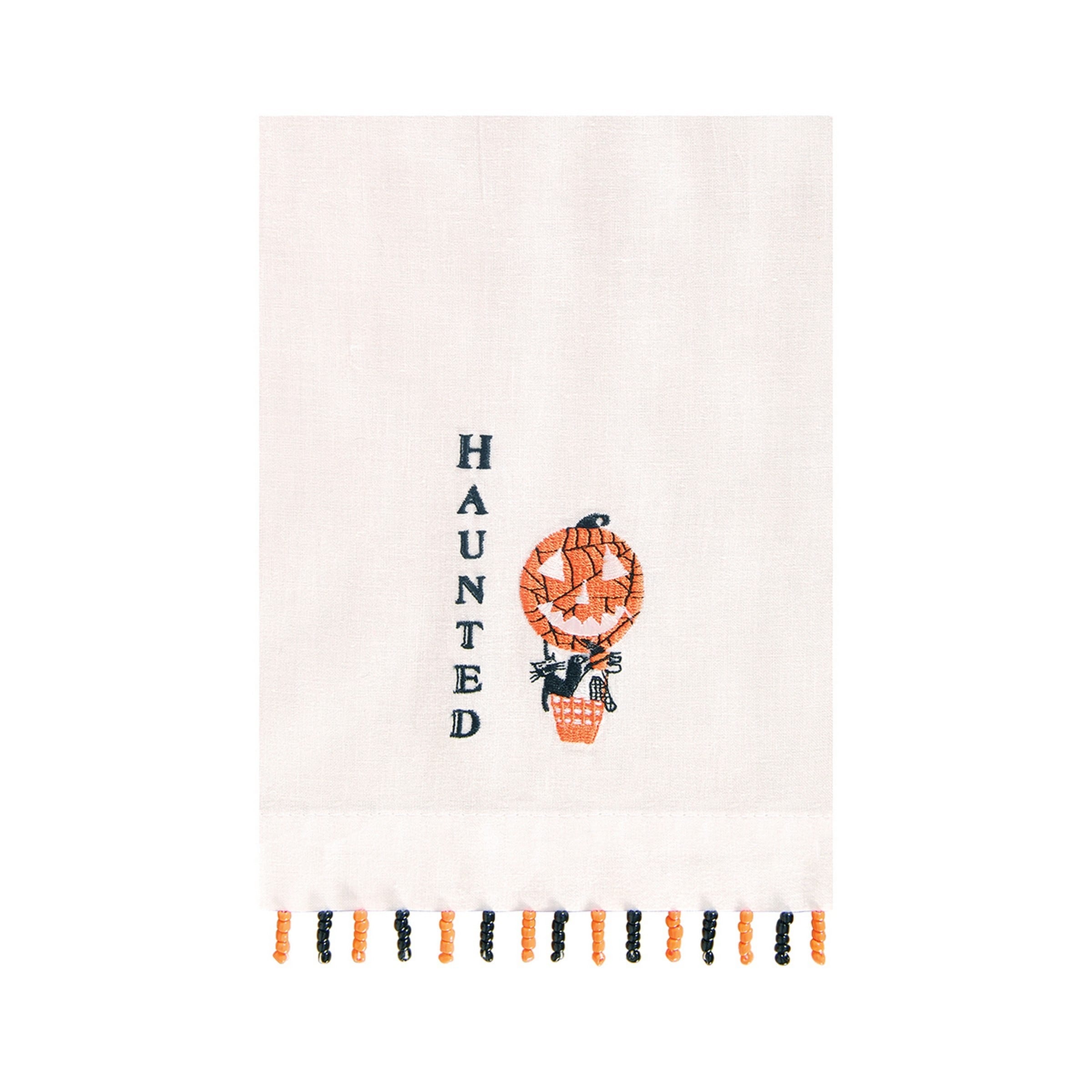 Haunted Pumpkin Beaded Guest Towel