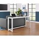 preview thumbnail 6 of 20, Cordero Wood Glass Top 72-Inch Wide Counter Height Console Bar Table and 3 Stools Set