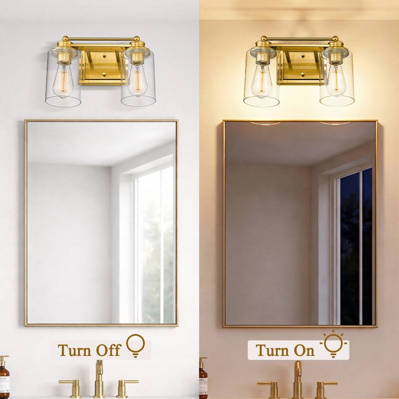 Bathroom Vanity Light,Wall Sconce Lamp Over Mirror with Clear Glass Shade