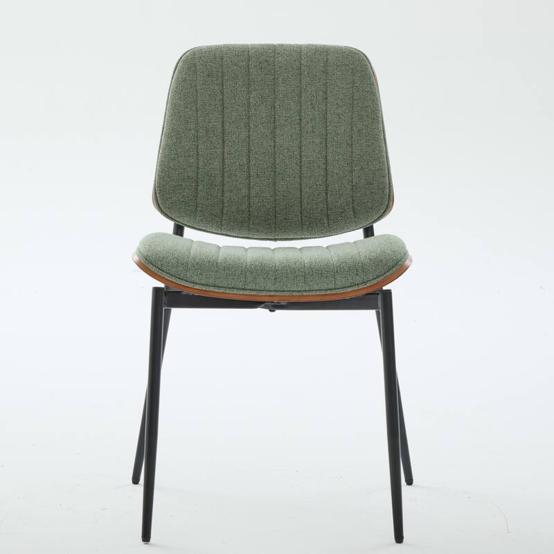 Roomfitters Upholstered Dining Chairs Set of 2 with Bentwood Back and Metal Legs, Mid-Century Modern Side Chairs