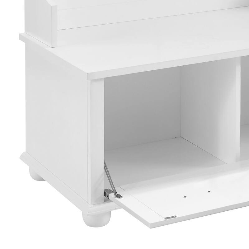 Modern Minimalist Freestanding Wooden Storage Hall Tree with Solid Wood Legs
