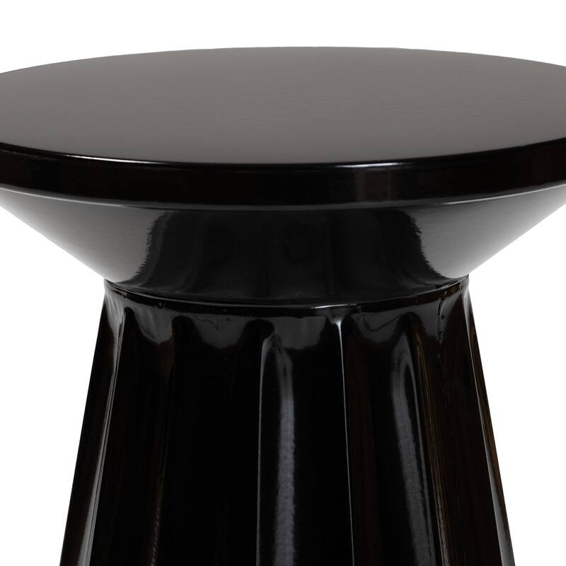 Ulmer Metal Scalloped Side Table - Modern Round Accent Table for Indoor or Semi-Outdoor Use