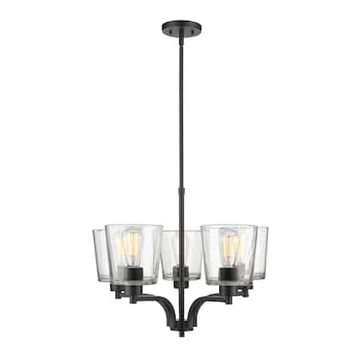 Millennium Lighting Evalon Chandelier with Clear Glass Shades
