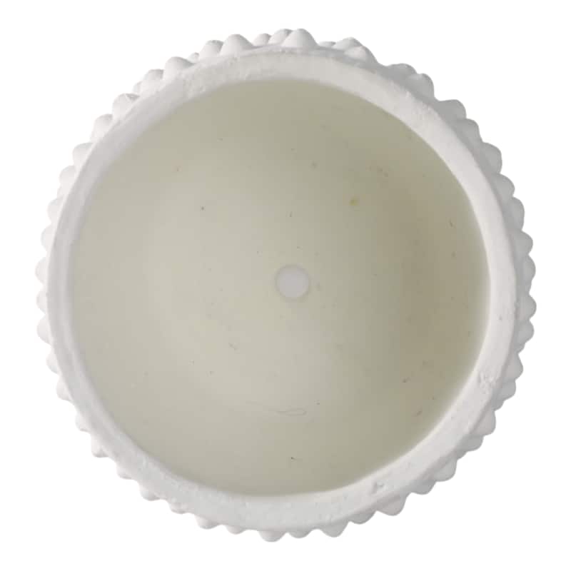 Terracotta Planter Raised Dot Texture for Home Garden Use - 6" White - 8" x 8" x 6"