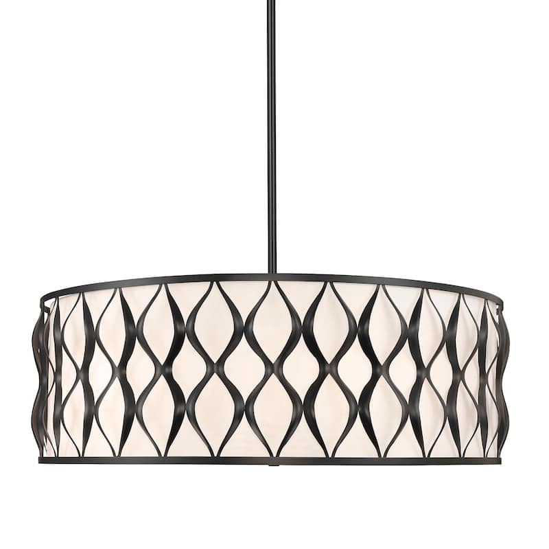 Z-Lite 1948P32 Harden 10 Light 32" Wide Pendant - Matte Black