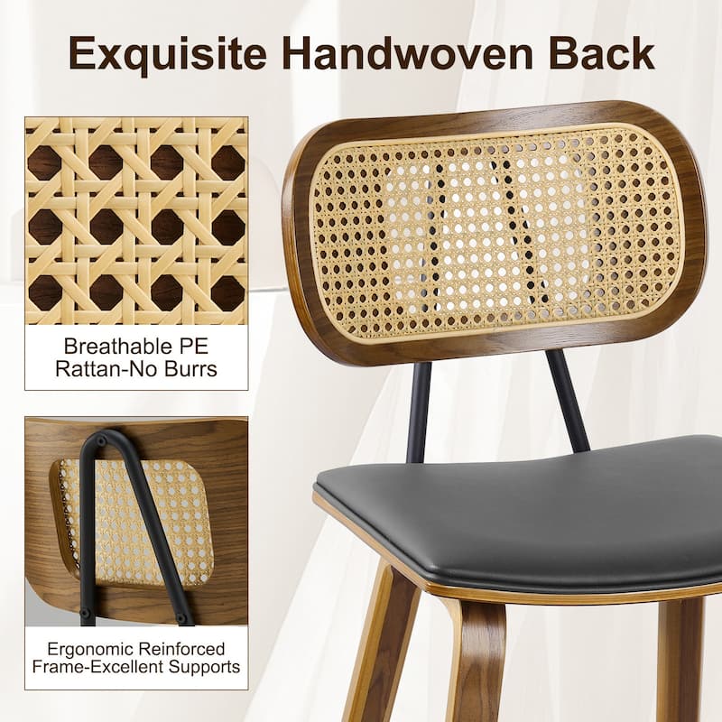 26-Inch Upholstered Counter/ Bar Stools Set of 2 or 3 - 35.1"H x 17.7"W x 19.5"D