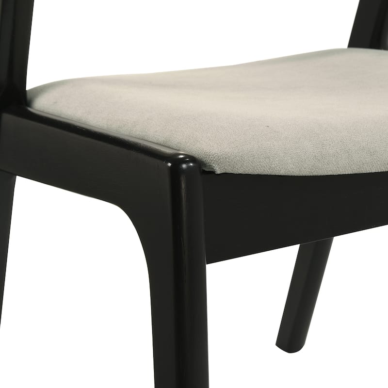 Roundhill Furniture Lavin Walnut Finish Upholstered Dining Chairs, Set of 2